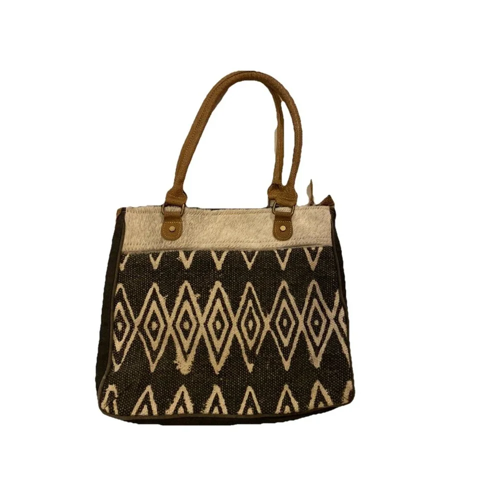 Western Boho Aztec Tribal Hand Bag Women’s Leather Tote